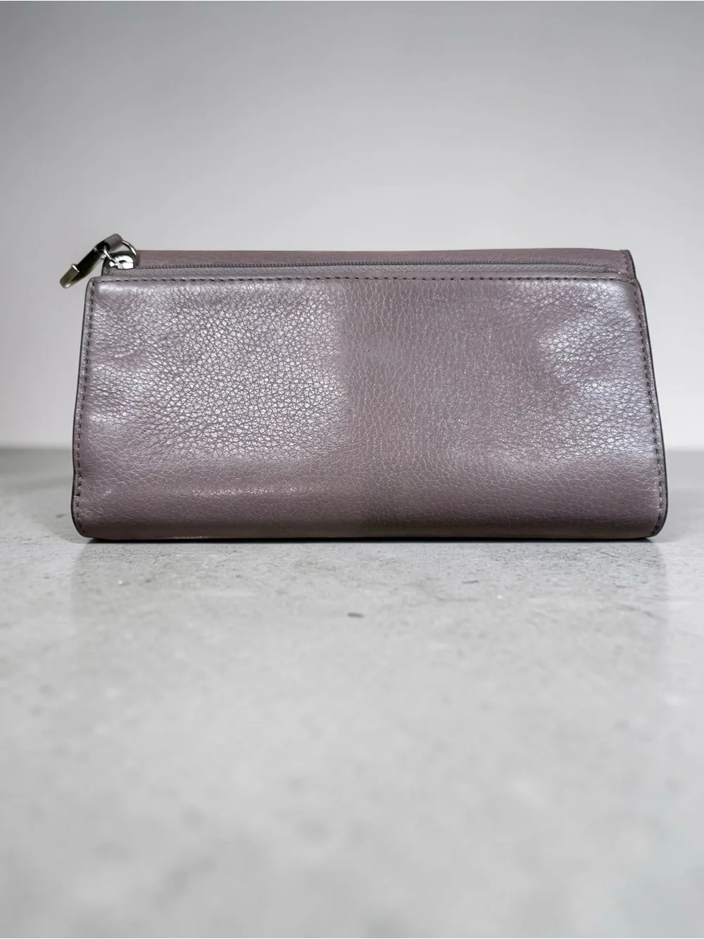 Coach Madison Plum Pebbled Leather Envelope Checkbook Wallet EUC